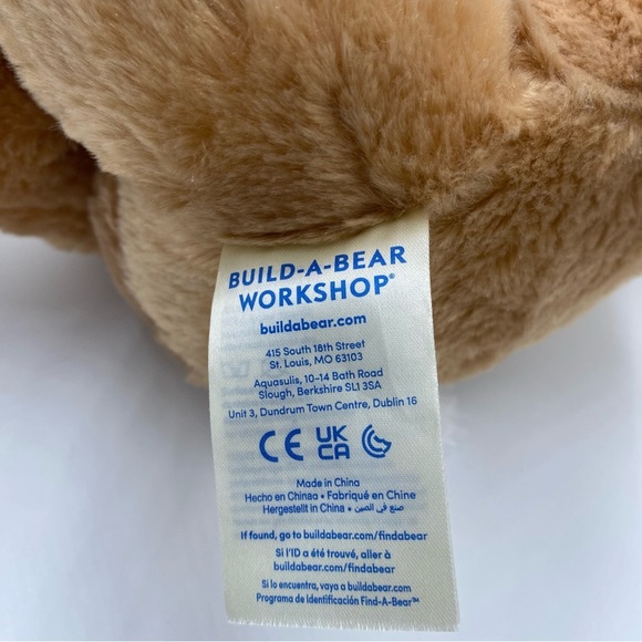 Build a Bear Rabbit Bunny Plush Light Brown Fluffy Tail Pink Feet Soft Stuffie - Picture 6 of 8